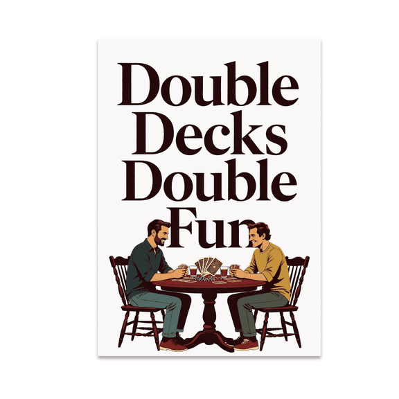 Double Decks Double Fun Card Game Decor - Card Game Enthusiast - 13x19 Poster Print