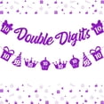 thumbnail image 1 of Double Digits Banner Purple, 10th Birthday Party Decorations Supplies for Girls, 2 Pcs Glitter Garlands for Happy 10th Birthday, 10 Year Old Birthday Gifts, 1 of 4