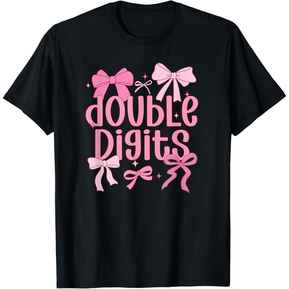 Double Digits Coquette 10 Year Old 10Th Birthday Bow Unisex T-Shirt S-5Xl - Best Birthday Gifts