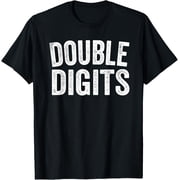 Double Digits Funny 10 Year Old Gifts 10th Birthday Ten BDay T-ShirtMen's and women's gift, black and white T-shirt, size Extra large S-4XL