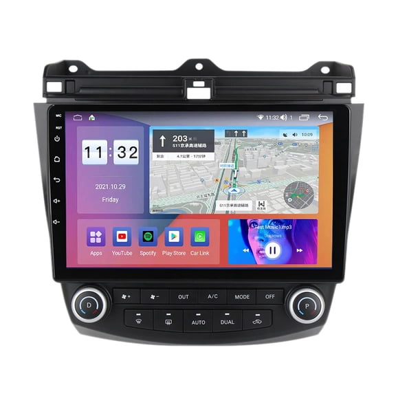 Double Din Android 12 Car Stereo, 10'' Touchscreen Car Radio for Honda Accord7 FM/RDS Radio Support DSP SWC GPS WiFi/BT Carplay Multimedia Player