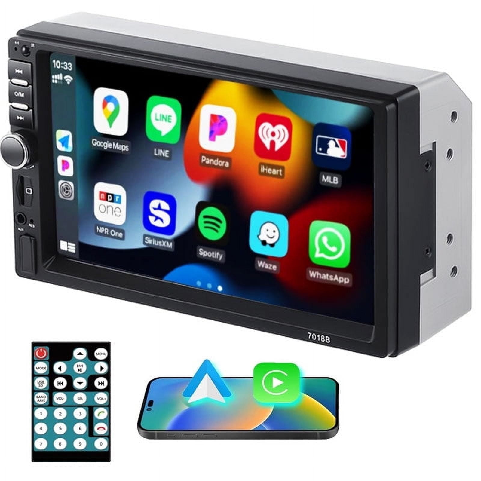 DOPPEL DIN 7& QLED Touchscreen Autoradio Mit CarPlay Android Auto DSP