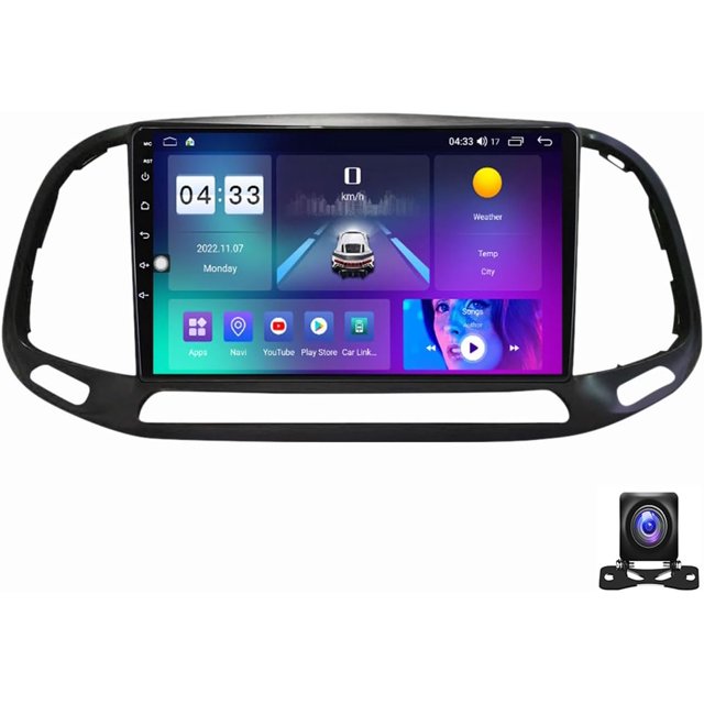 Double Din Car Stereo inDash Navigation GPS, 9 Inch Touch Screen Head