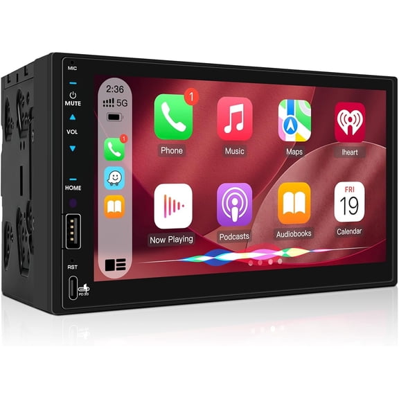 Double Din Stereo Receiver: 7 Inch Radio - Incell IPS Touchscreen Hi-Fi DSP Subwoofer 4V 4.2-CHN Outputs Backup Camera Type-C Charge