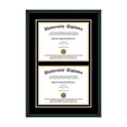 thumbnail image 1 of Double Diploma Frame with Double Matting for 10" x 8" Tall Diploma with Black 3/4" Frame, 1 of 5