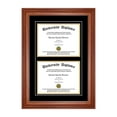 thumbnail image 1 of Double Diploma Frame with Double Matting for 14" x 11" Tall Diploma with Walnut 2" Frame, 1 of 5