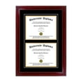 thumbnail image 1 of Double Diploma Frame with Double Matting for 16" x 12" Tall Diploma with Cherry 1.5" Frame, 1 of 6