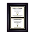 thumbnail image 1 of Double Diploma Frame with Double Matting for 17" x 14" Tall Diploma with Black 2" Frame, 1 of 6