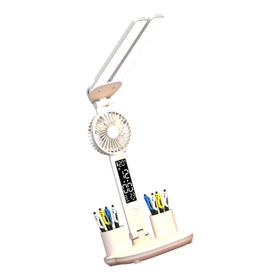 Double Direction LED Desk Lamp Bedroom Reading Lights with Organizational Pen Tray Plastic Construction for Workspaces