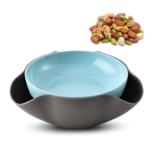 Double Dish Nut Bowl, Pistachio Bowl With Shell Storage, Snack Bowls, Shell Collecting Snack Bowl, Perfect for Fruit, Candy, Nuts, and Snacks, Send Goods from Local Warehouse