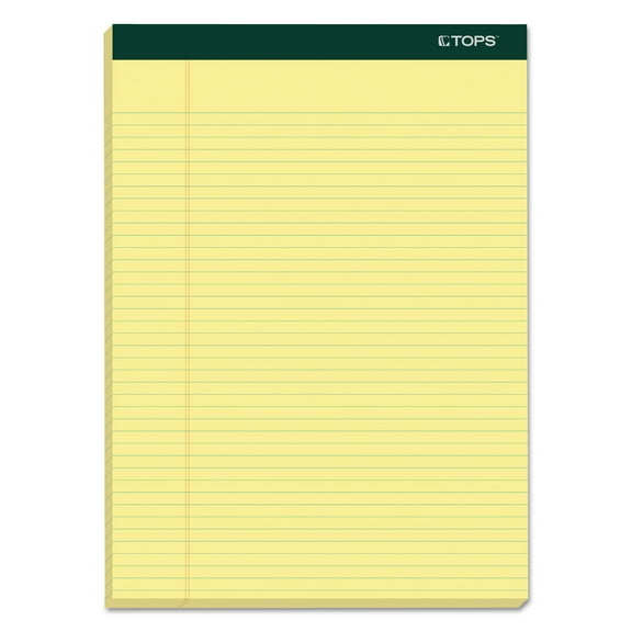 Double Docket Ruled Pads, Narrow Rule, 100 Canary-Yellow 8.5 X 11.75 Sheets, 6/pack