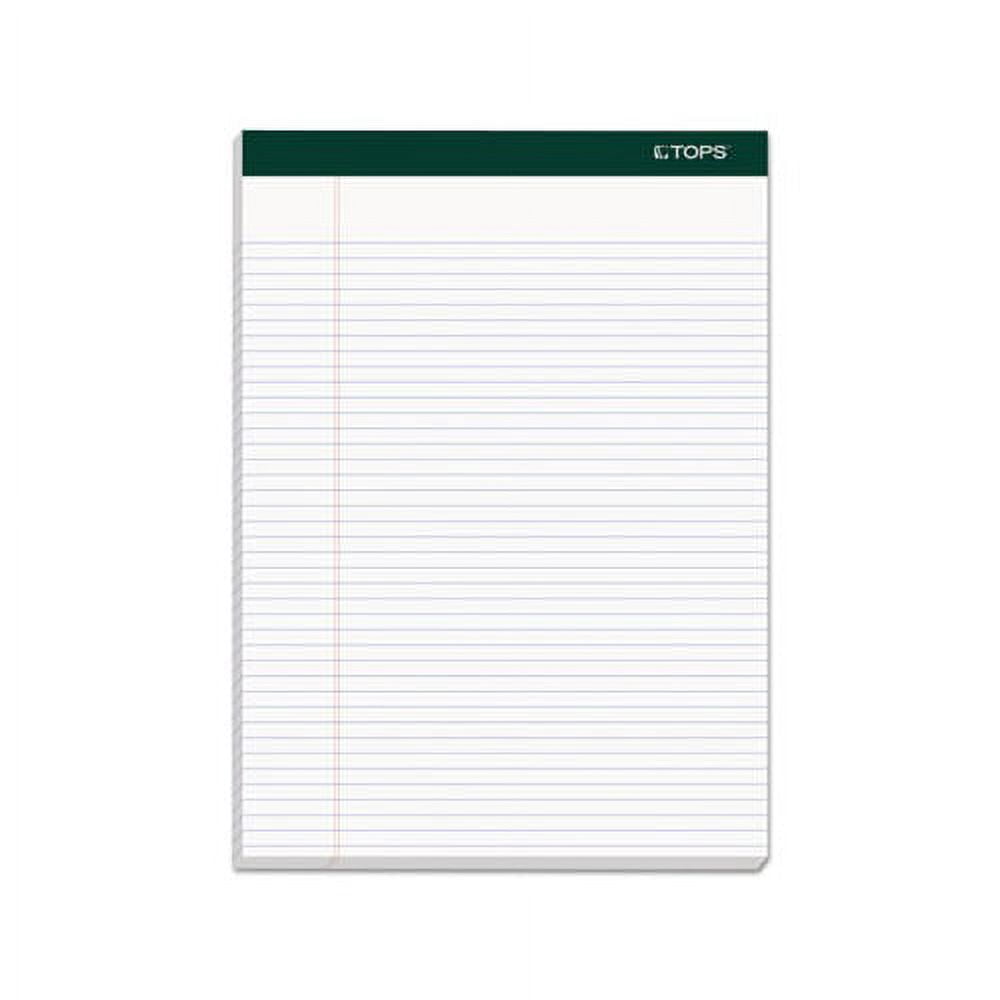 Double Docket Ruled Pads Narrow Rule, 8.5 x 11.75, White, 100 Sheets, 4/Pack