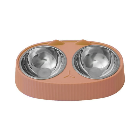 Double Dog Bowl Pet Feeding Station Stainless Steel Water and Bowls with Stand for Cats Puppies Small Dogs