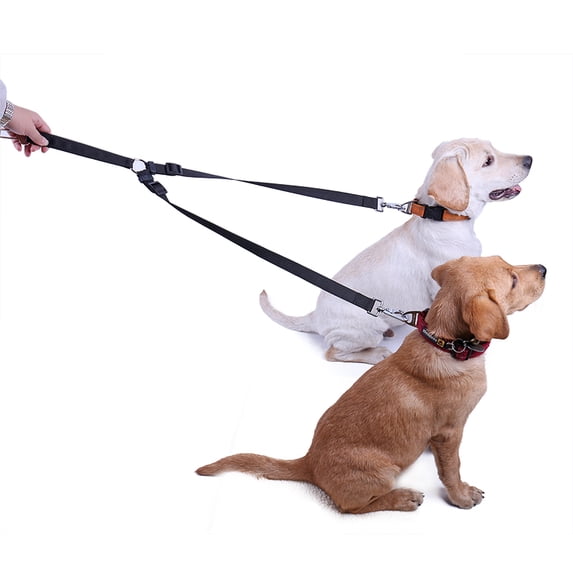 Double Dog Car Seat Belt, Dual Pet Vehicle Safety Seatbelt Adjustable Double Dog Coupler Lead Splitter Two Pets Car Trip Travel
