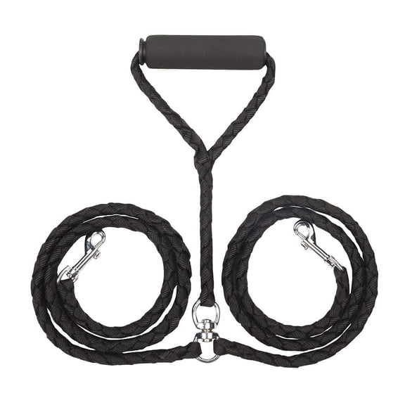 Double Dog Leash, 360 Swivel Dual Dog Leash, Comfortable Shock Absorbing Reflective climbing rope for Two Dogs Walking and Training