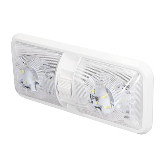 Double Dome LED RV Interior Light 600lm Ceiling Light with 3-Way Switch Warm White 6500K for Boat Yacht Camper Trailer Caravan 11.4x5.5x2 Inches