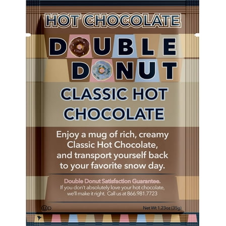 Double Donut Classic Hot Chocolate, Hot Chocolate Packets, Hot Cocoa Mix, 18 Count