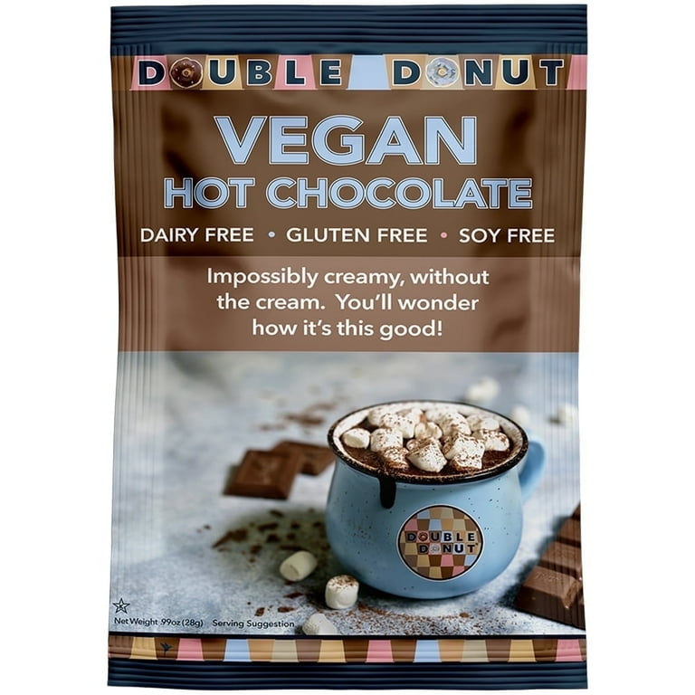 Double Donut Vegan Hot Chocolate Powder, Dairy Free Instant Mix