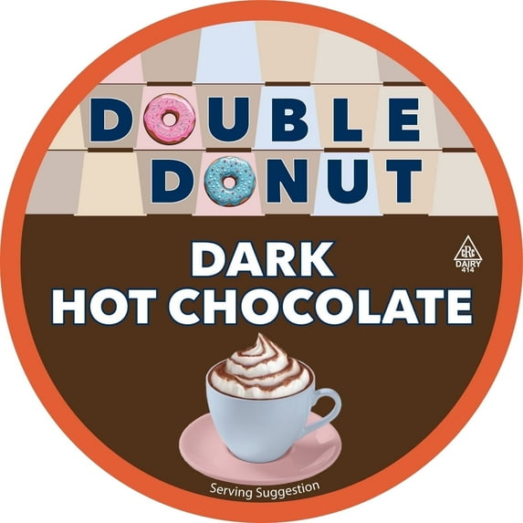 Double Donut Dark Hot Chocolate Pods for Keurig, 24 Count, Premium Chocolate