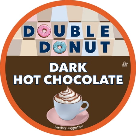 Double Donut Dark Hot Chocolate Pods for Keurig, 24 Count, Premium Chocolate