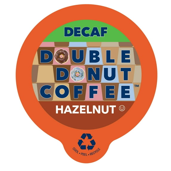 Double Donut, Decaf Hazelnut Coffee Single Serve Cups, 24 Ct