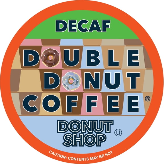 Double Donut Donut Shop Decaf Coffee Pod, Medium Roast, 24 Count for Keurig K Cup Machines