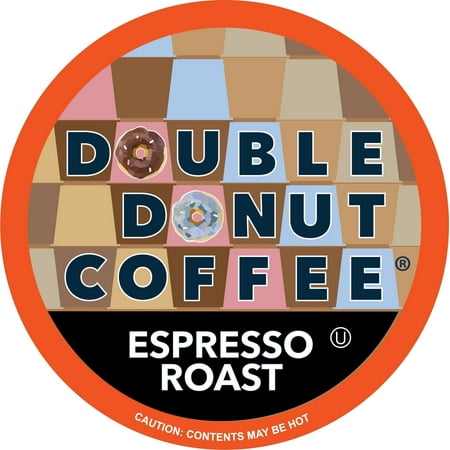 Double Donut Espresso Coffee Pods, Dark Roast 24 Count for Keurig K Cup Machines