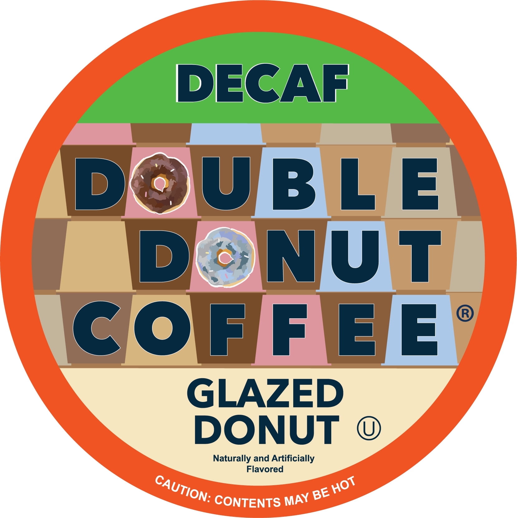 Double Donut Glazed Donut Decaf Coffee, Decaf Coffee, Medium Roast, 80 Count for Keurig K cup Machines