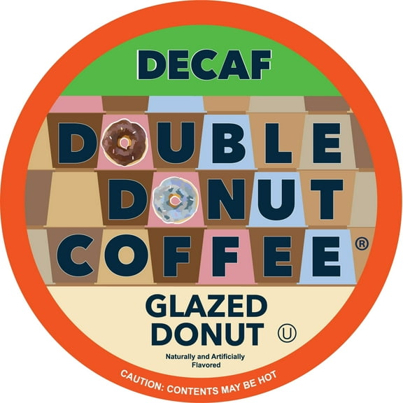 Double Donut Glazed Donut Decaf Coffee, Medium Roast, 24 Count for Keurig K Cup Machines