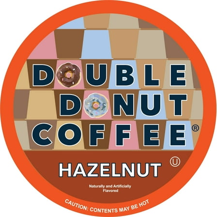 Double Donut Hazelnut Coffee Pods, Medium Roast, 24 Count for Keurig K Cup Machines