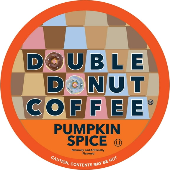 Double Donut Pumpkin Spice Coffee Pods, Medium Roast, 24 Count for Keurig K Cup Machines