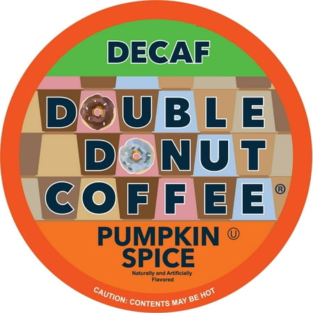 Double Donut Pumpkin Spice Decaf Coffee Pods, Medium Roast, 24 Count for Keurig K-Cup Machines