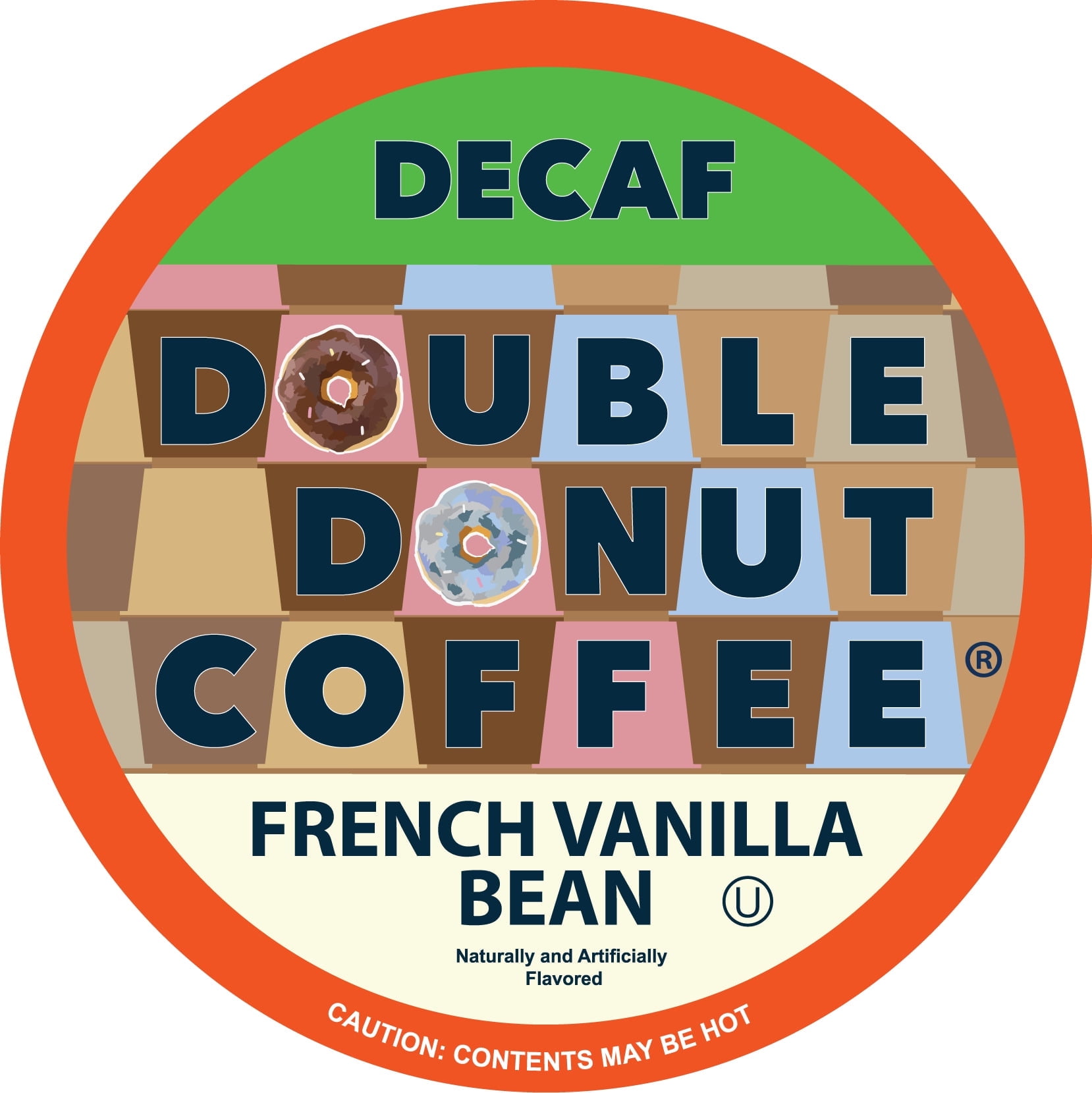 Double Donut Vanilla Bean Decaf Coffee Pods, Medium Roast, 80 Count for Keurig K-Cup Machines