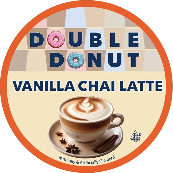 Double Donut Vanilla Chai Tea Latte Pods  Smooth & Creamy Chai Latte with Vanilla Flavor  Compatible with Keurig Chai Latte K cup Brewers, 20 Count