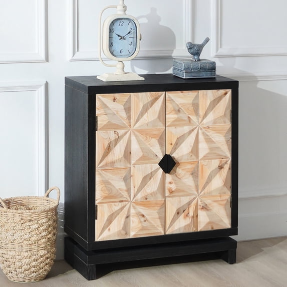 Double-Door 3D Geometric Storage Unit / Serves as Decorative Piece in Entryway