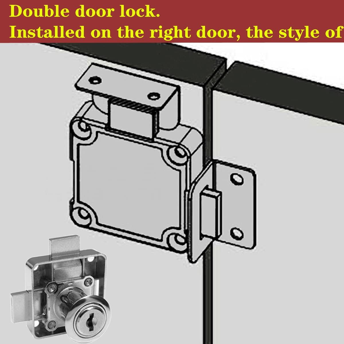 Double Door Lock Drawer Lock [Keyed Alike] Double Latch