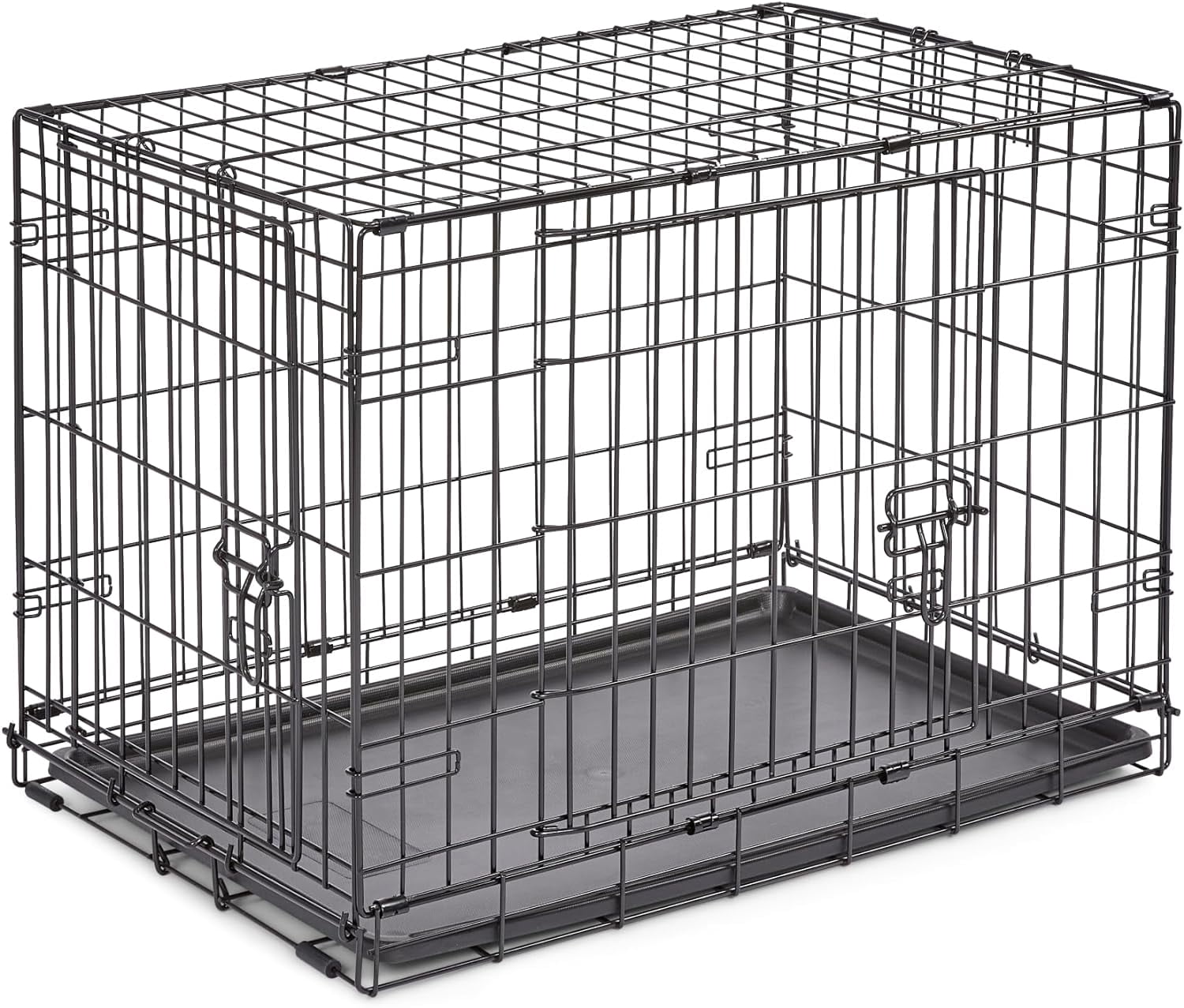 Double Door Folding Metal 30-Inch Dog Crate, Enhanced Security ...