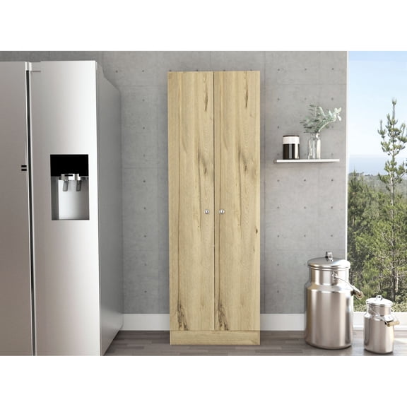 Double - Door High Cabinet | Great for Garage and Living Room Organization | Built with Particle Board | Solves Storage Cramp