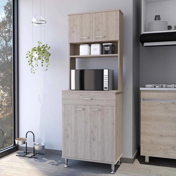 Double Door Kitchen Pantry Storage | Interior Compartments for Utensils and Spices | Good Particle Board Product | Resolves Kitchen Storage Problem