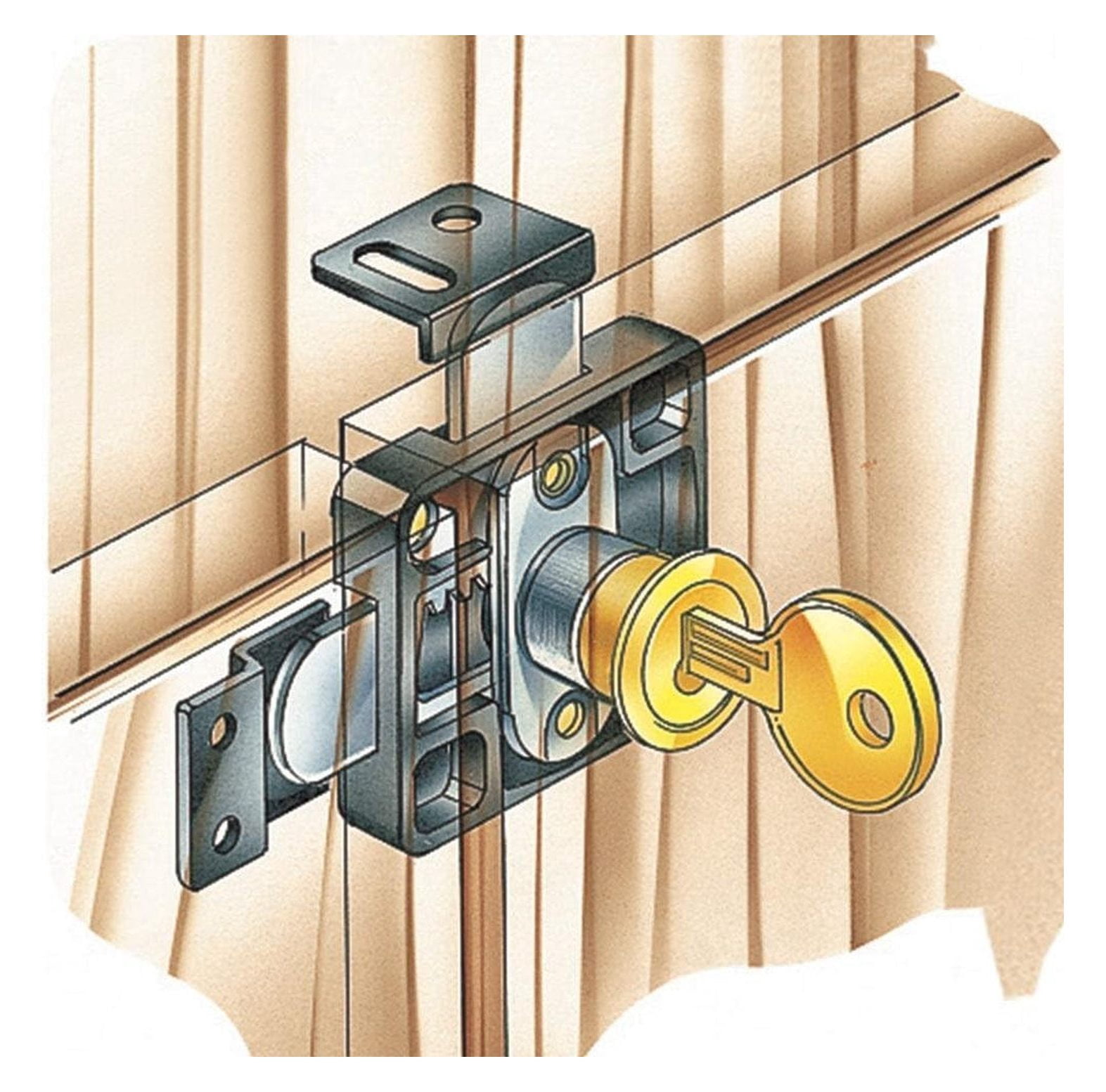 Double Door Lock with Key – Brass Plated Steel Lock for Door Quickly ...
