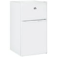 thumbnail image 1 of Double Door Mini Fridge with Freezer, 3.2 Cu.Ft Compact Refrigerator with Adjustable Shelf, Adjustable Thermostat and Reversible Door for Bedroom, Dorm, Home Office, White, 1 of 9