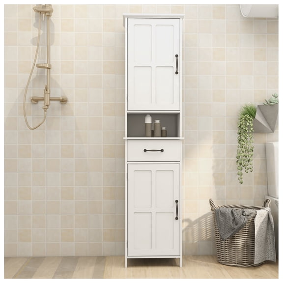 Double Door Narrow Height Slim Floor Standing Cabinet