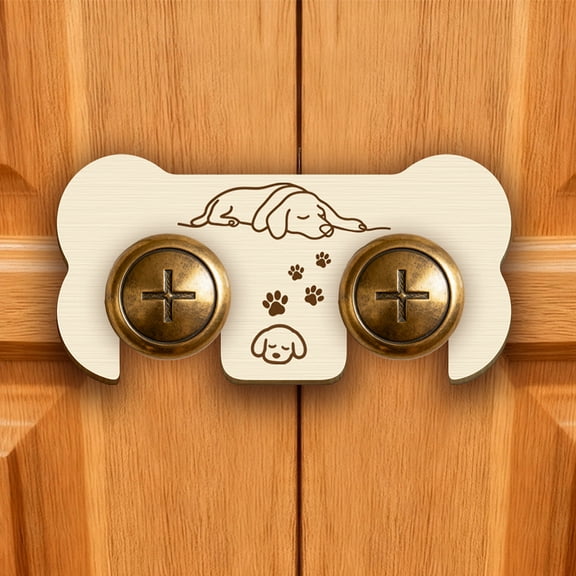 Double Door Pet Lock French Door Wood Lock Let Cats in Keep Dogs Out Unique Pywood Dog Cat Safety Gate Accessory DIY