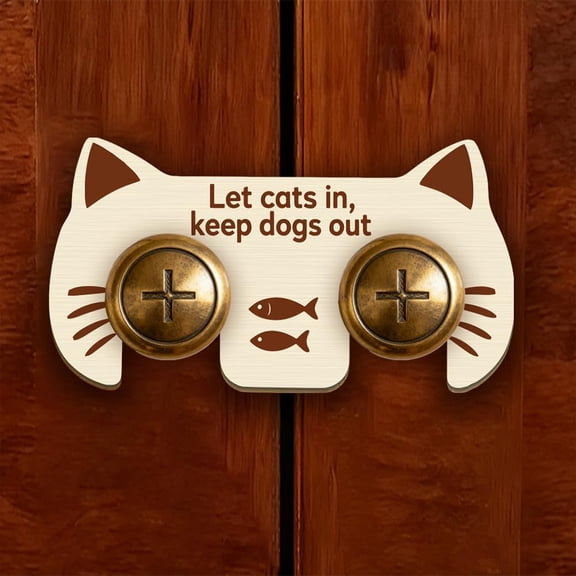 Double Door Pet Lock French Door Wood Lock Let Cats in Keep Dogs Out Unique Pywood Dog Cat Safety Gate Accessory