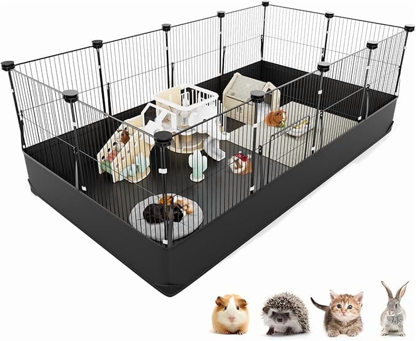 X XBEN 48" Guinea Pig Cages, Small Aniamal PlayPen with 600D Oxford Waterproof Linner, 12 Panels Triple Fixing C&C Cage 48''L X 24''W X 16''H
