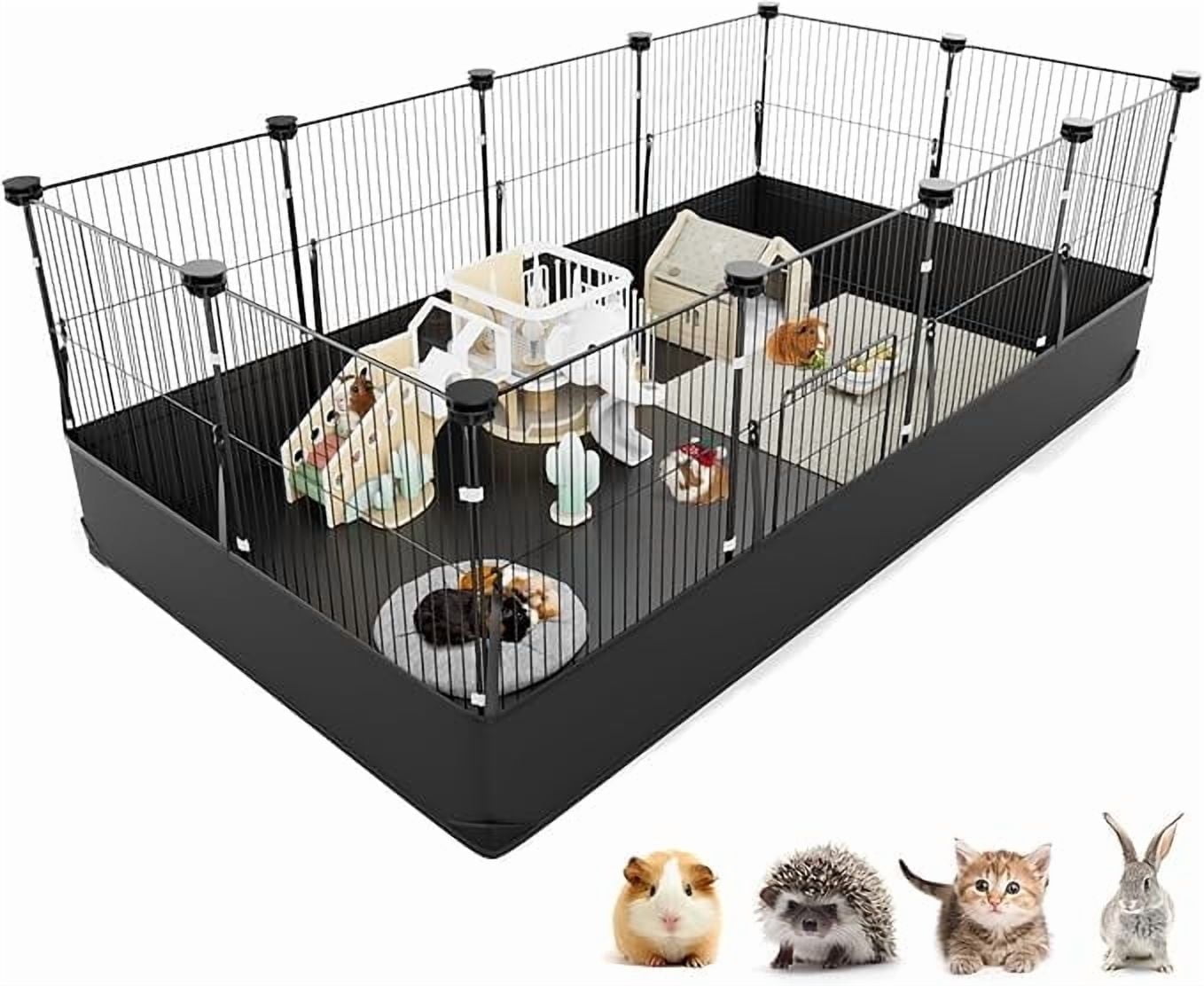 48" Guinea Pig Cages, Small Aniamal Playen With 600D Oxford Waterproof Linner, 12 Panels Triple Fixing C&C Cage For Guinea Pigs, Bunny, Rabbit, Hedgehog, 48''L X 24''W X 16''H