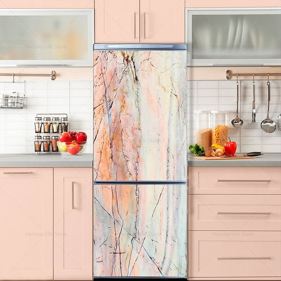 Double Door Refrigerator Sticker Vinyl PVC Waterproof Refrigerator Creative Decoration Beautificatio