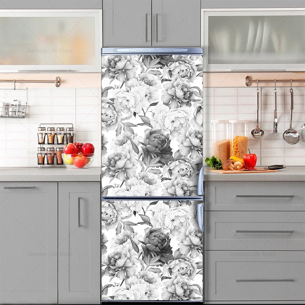 Double Door Refrigerator Sticker Vinyl PVC Waterproof Refrigerator ...