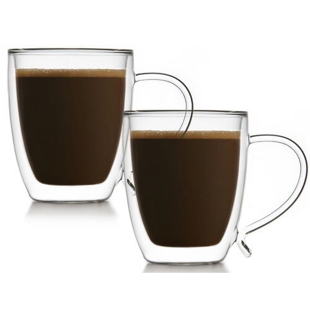 Double Double Glass Cafe au Lait Mug 400ml set of 2