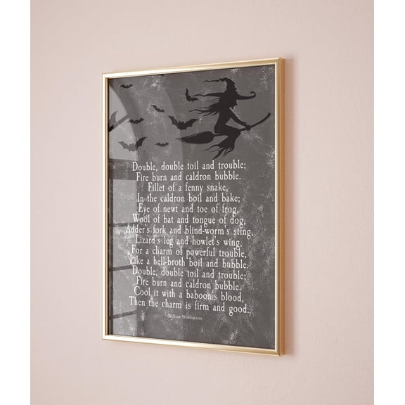 Double Double Poem, Decor,, Sign, Spooky Art, Witch Decor Home Decor, 8x12 UNFRAMED